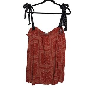 Haptics Boho Paisley Tank Top Flowy Tie Shoulder 3X Boutique Brand